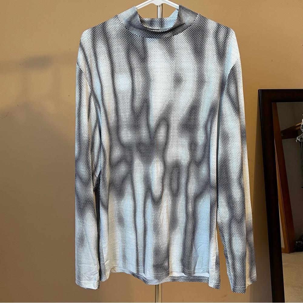 ROMWE Black and White Long Sleeve Tee